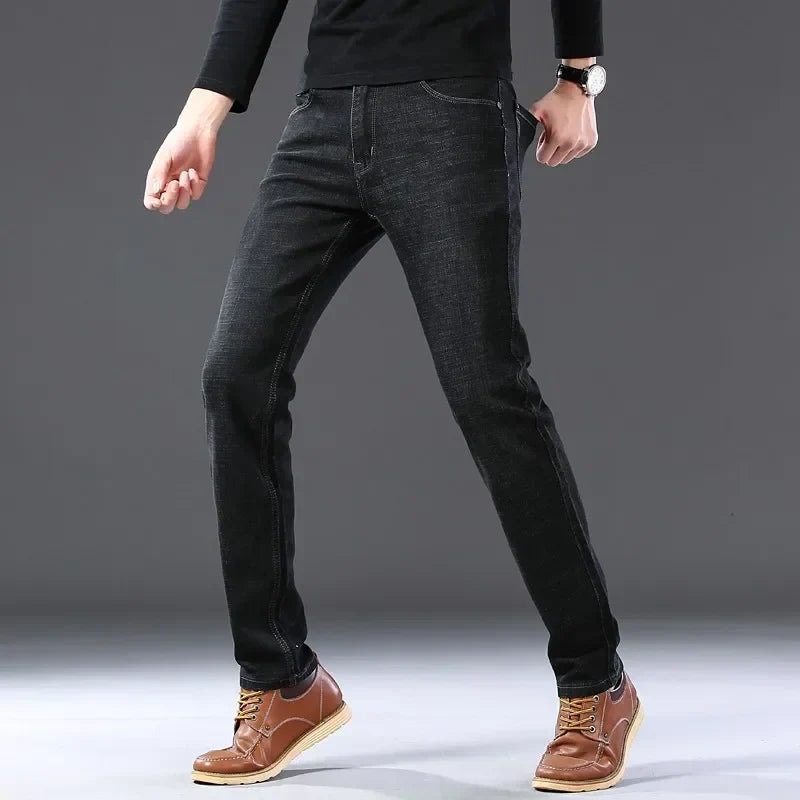 2025 Men's Casual Thin And Lightweight  Skinny Jeans Trousers Tight Pants Solid Colors