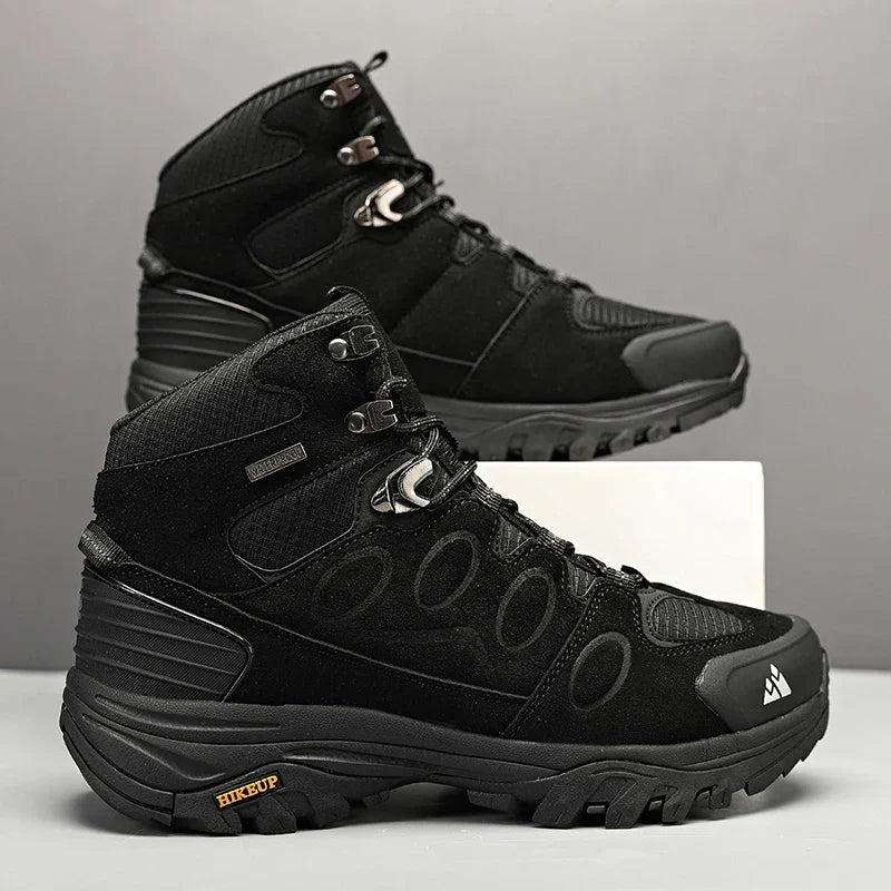 High-Top Men Hiking Boot Winter Outdoor Shoes Lace-Up Non-slip Sports Casual Trekking Boots Man Suede Warm Shoes