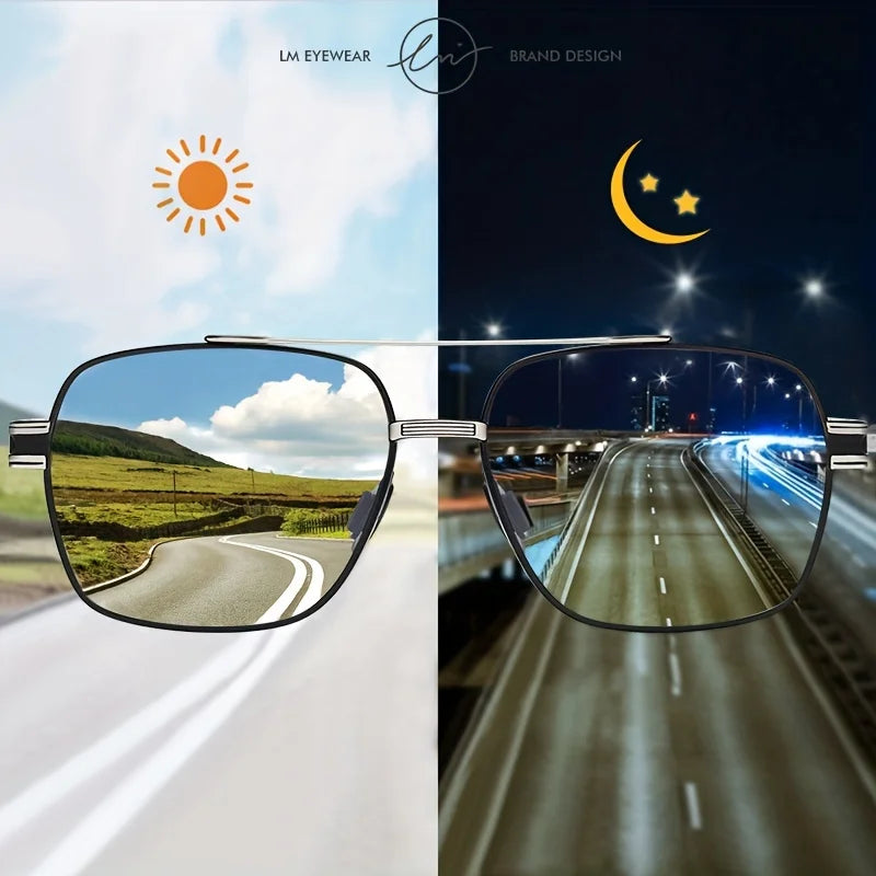 Design Square Polarized Sunglasses Man Photochromic Sun Glasses Woman Anti-glare Driving Goggles Oculos zonnebril heren
