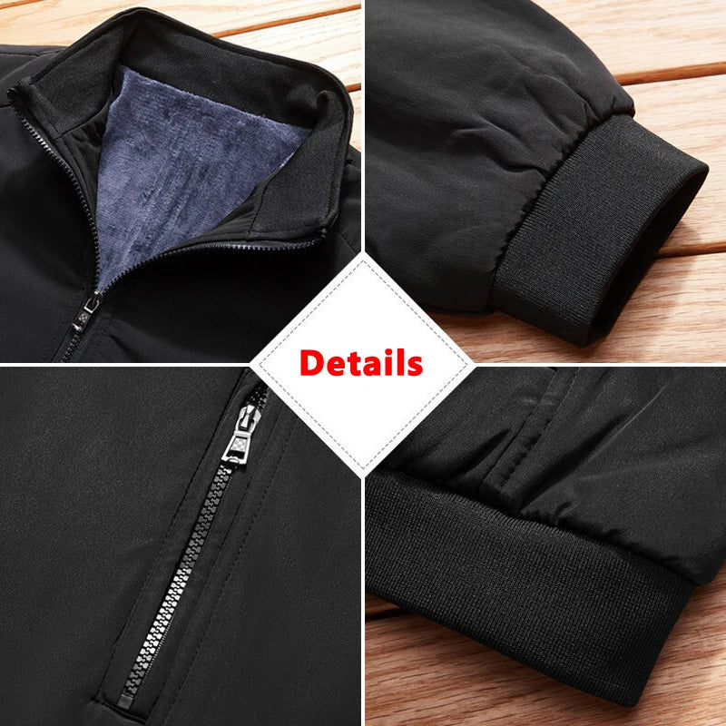 Luxury Men's Winter Coats Business Casual Thicken Inner Men's Winter Jacket Fleece Inner Parkas Man Thermal Warm Outerwear L-3XL