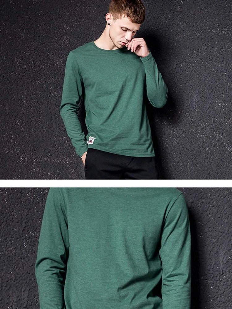 Men's T-Shirts Spring Long Sleeve T-Shirt Men's Clothing Y2k T-Shirt Washing Sweatshirt Shirts Casual O-Neck Streetwear Tee Tops