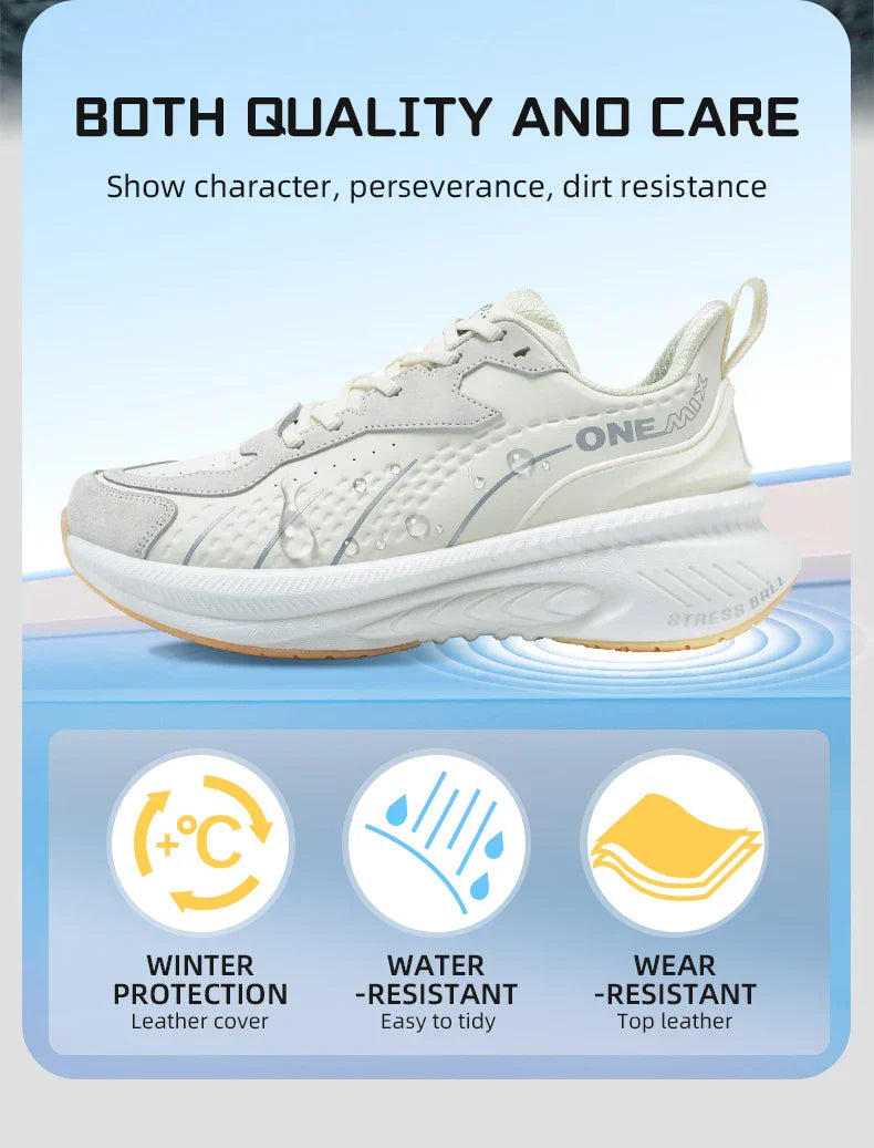 Winter Training Running Shoes for Men Sport Shoes Leather Warm Wear-resistant Female Jogging Shoes Walking Sneakers