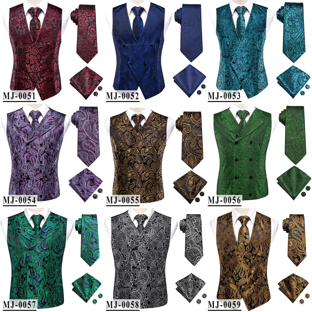 Wedding Coral Pink Mens Vest Silk Tie Set Adjustable Jacquard Waistcoat Jacket Necktie Hanky Cufflinks Formal Party Gifts