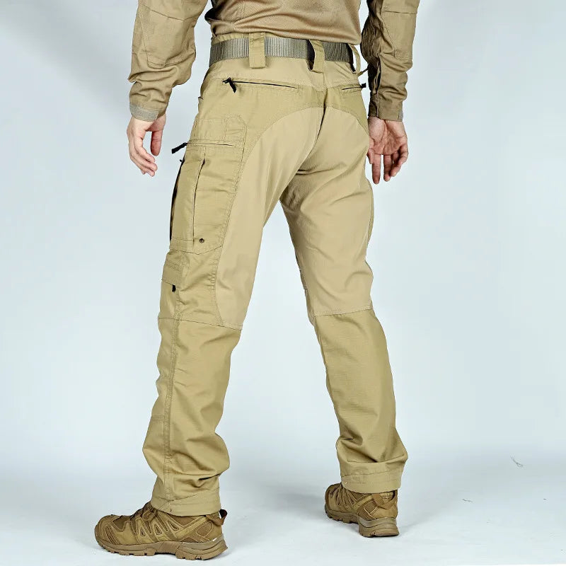 Men Tactical Casual Pants Multi-pocket Waterproof Tactical Cargo Trousers Wear-resistant Outdoor Hiking Workwear Trouser Male