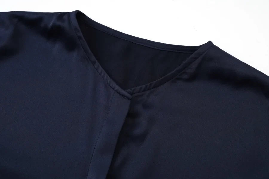 2025 light matte satin dress + Jersey modal sleeve super comfortable woman dress