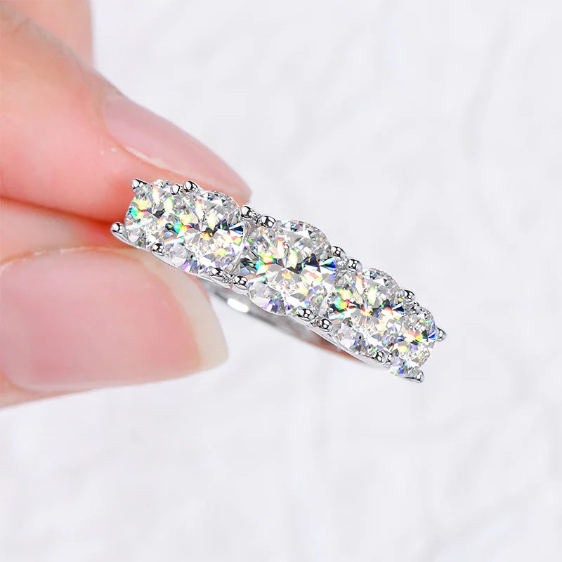 3.6ctw. D Moissanite Wedding Rings for Women 18k Gold Plated 925 Silver Promise Finger Jewelry Certified Lab Diamond Bands