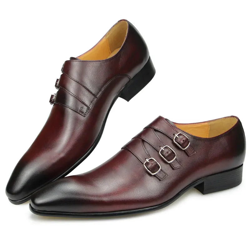 Dress Casual Leather Shoes Men's New British Leather Shoes Italian Style Designer Loaer Business Genuine Leather Pointed Toe