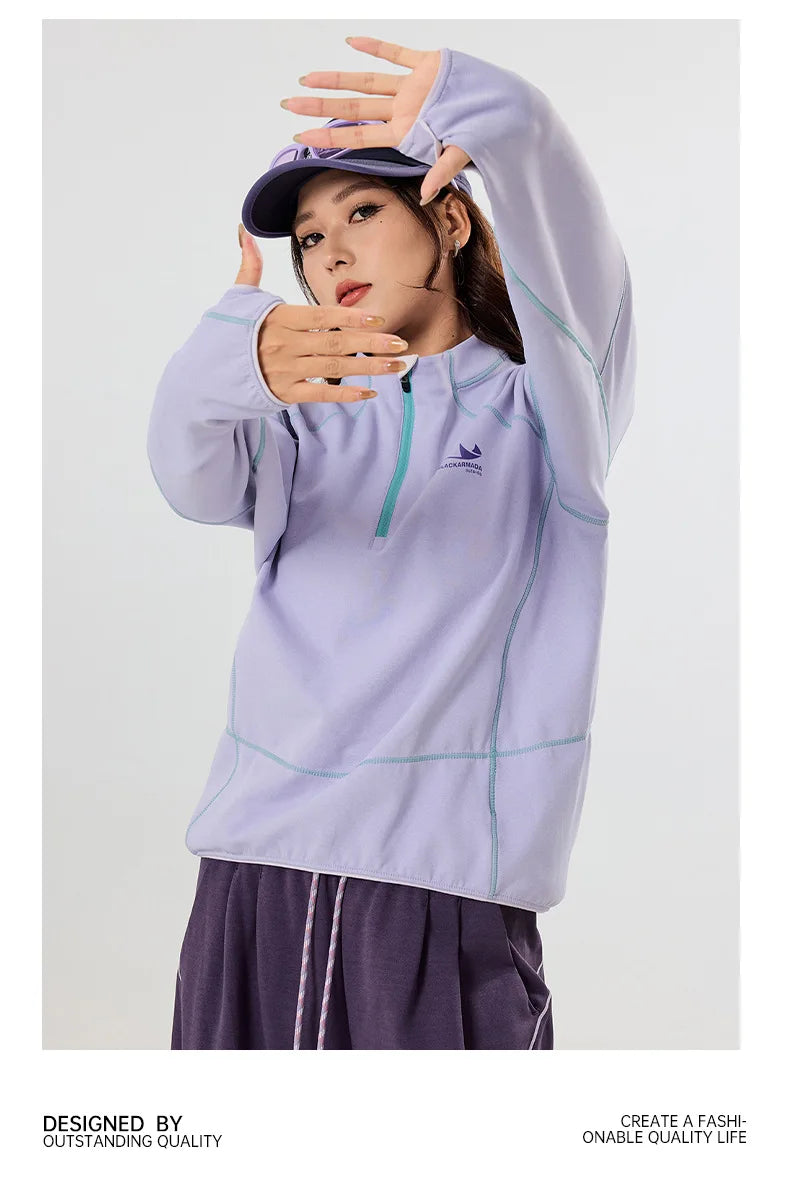 Retro Lightweight Quick-Dry Long-Sleeve Outdoor Top for Couples: Ideal for Running & Cycling