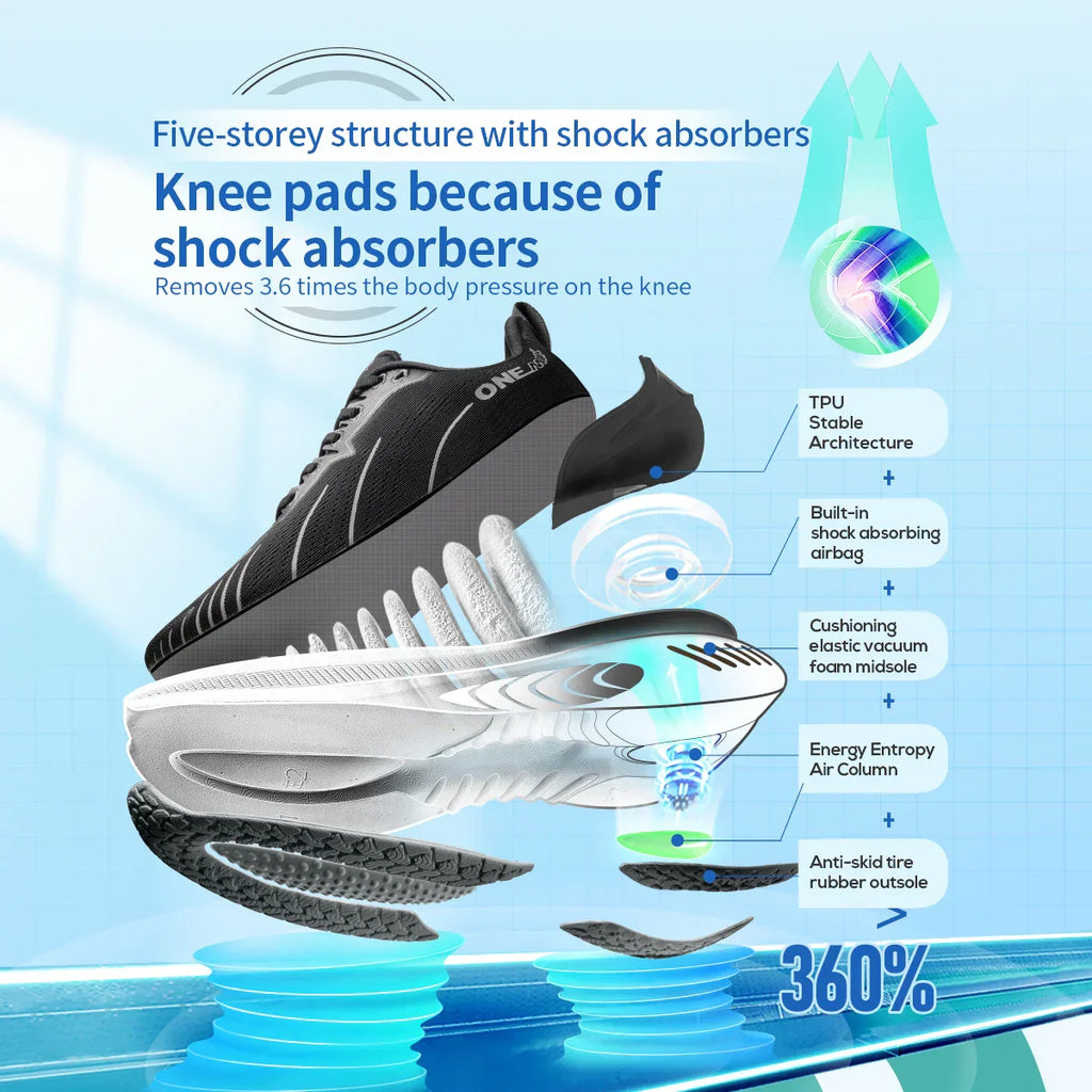 New Cushioning Running Shoes For Men Suitable Heavy Runners Lace Up Sports Women Non-slip Outdoor Athletic Male Sneakers