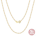 Trend 925 Sterling Silver 1.7mm 16-24 Inch Figaro Chain Necklace Figaro Link Chain Collares Minimalism Jewelry SC27