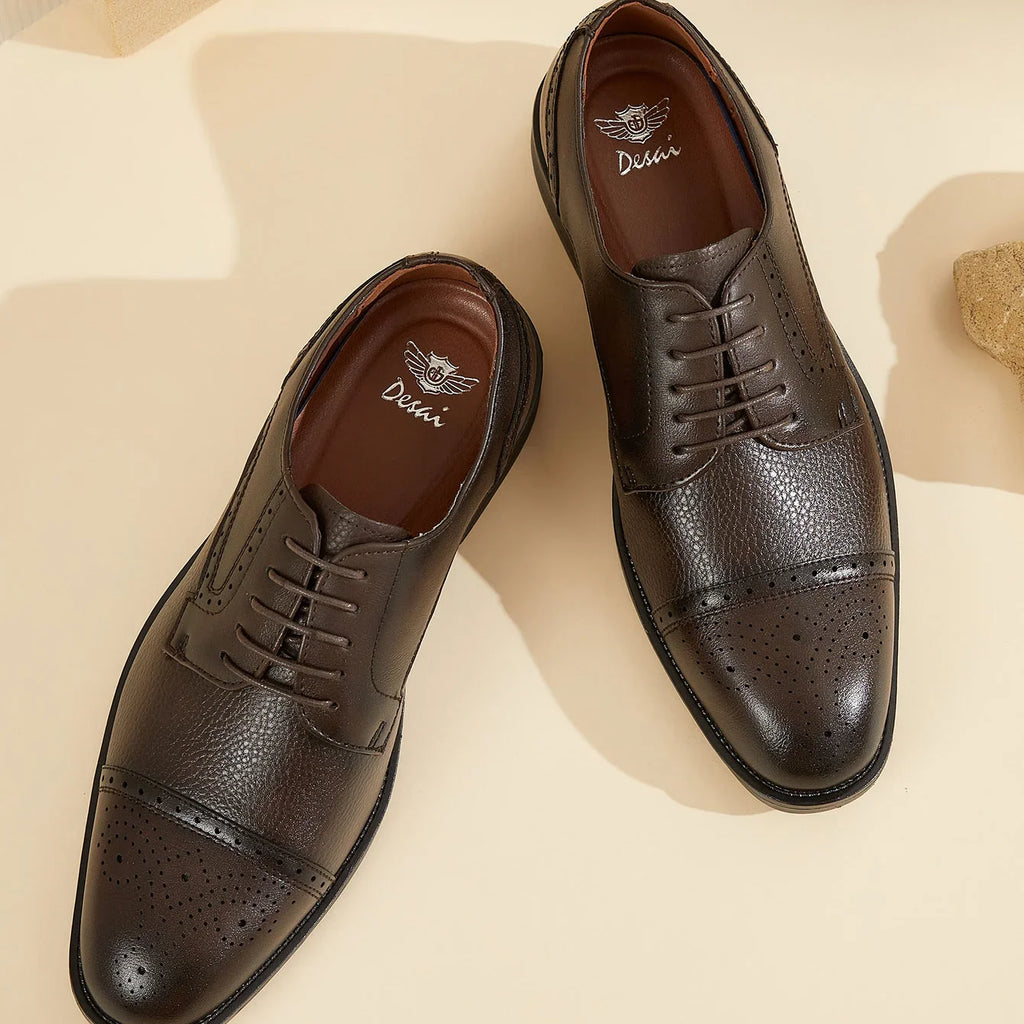 Men Summer PU Round Toe Lace Up Height Increase Business Formal Dress Shoes Breathable Anti-Slip For Office Work Shoes