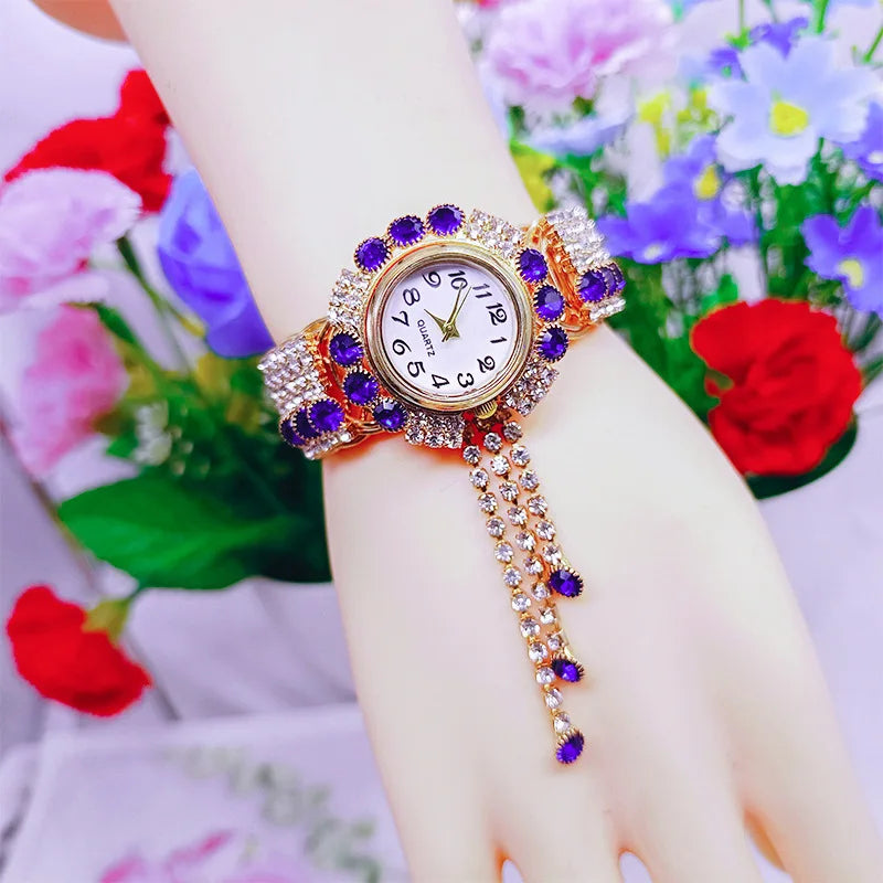 Fashion Women Watch with Shiny Diamond Watch Ladies Luxury Brand Ladies Casual Women Bracelet Crystal Watches Relogio Feminino