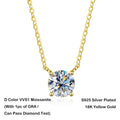 Luxury 1/2/3/5CT Real D Color Moissanite Pendant Necklace For Women Men 925 Silver Plated 18K Bridal Neck Fine Jewelry Gift