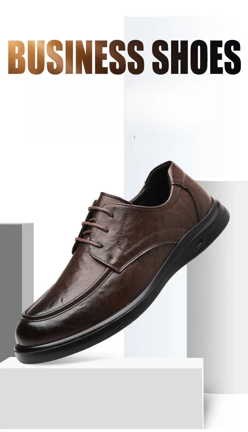 Spring Autumn New Business Casual Shoes for Men Solid Color Fashion Wedding Shoes Male Soft Sole Lace Designer Loafers Man
