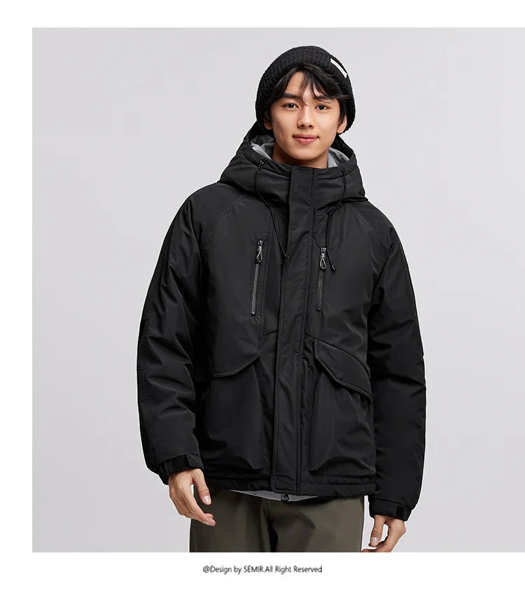 Cotton-Padded Jacket Men 2024 Winter Waterproof, Oil-Resistant, Stain-Resistant and Windproof Outerwear Loose