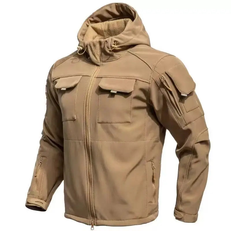 Men's Tactical Military Winter Autumn Fleece Waterproof Jackets Sports Hiking Camping Climbing Outdoor Hood Coat Hunting Combat