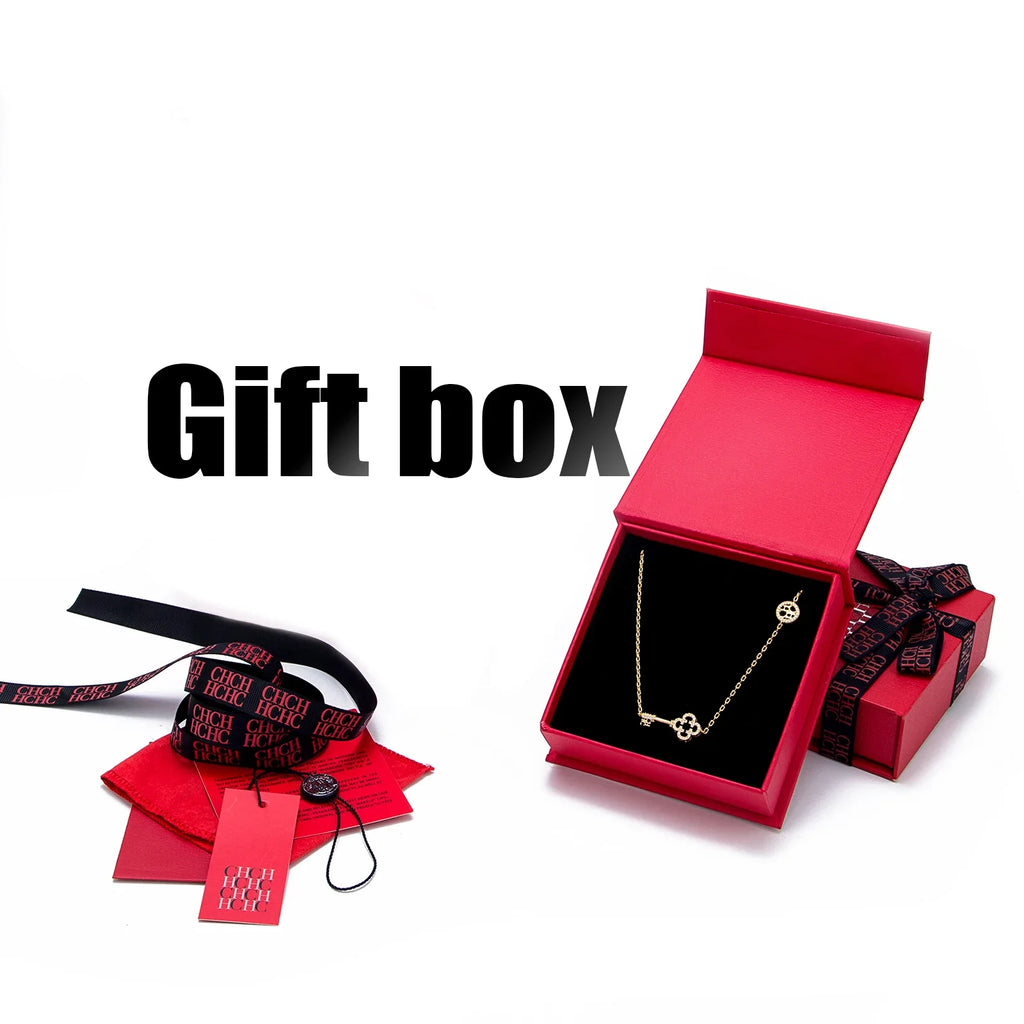 2025 Key Shape Jewelry Set Necklace Earrings Bracelet Ring Gold Plated Brass Zircon Adjustable Light Luxury Gift For Her Party