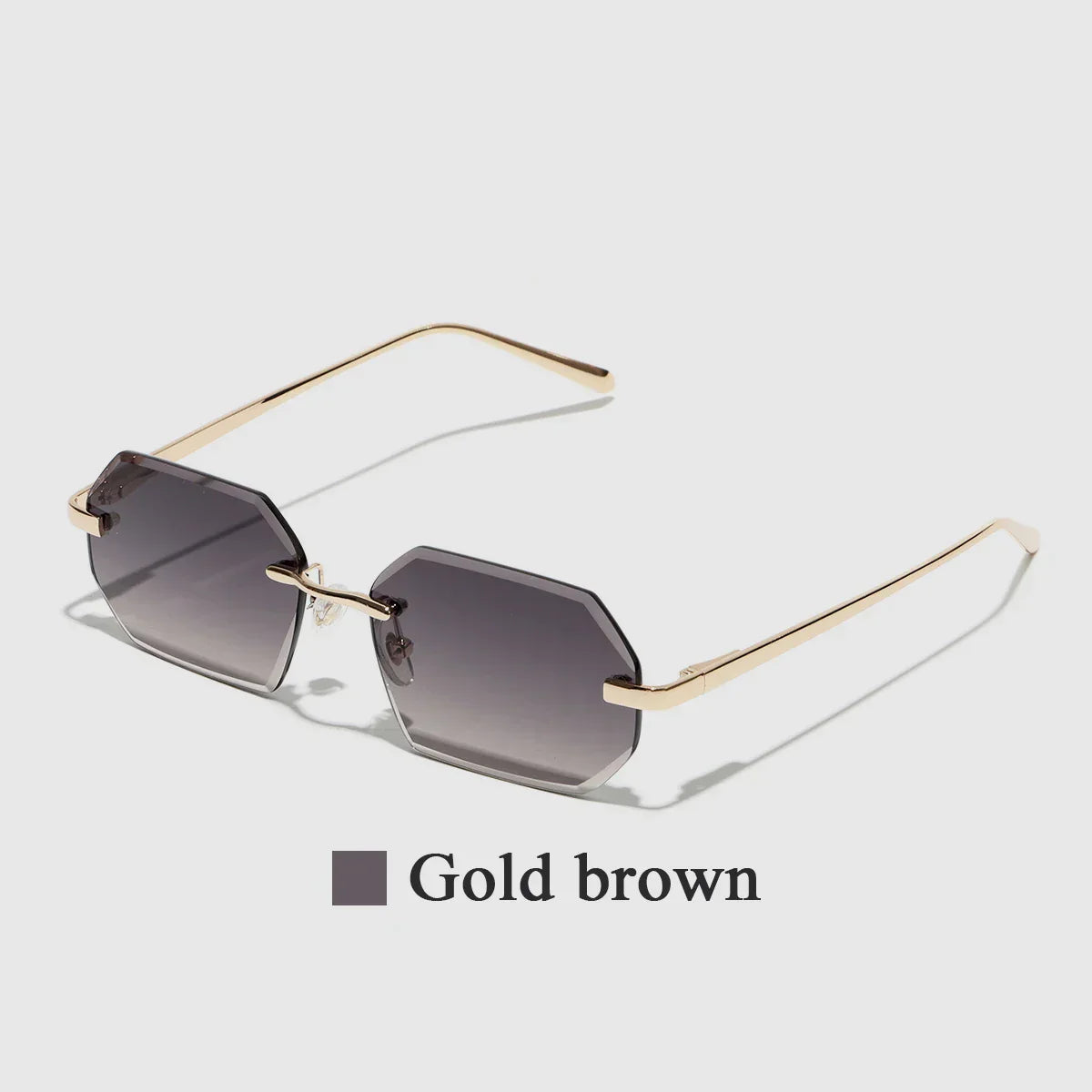 Sunglasses Men Brand Designer Fashion Rimless Sun Glasses Shades Diamond Cut Lens Ladies Frameless Metal Eye glasses