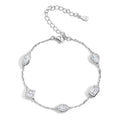 0.5CT Oval/Pear Cut Full Moissanite Bracelets 15+5cm S925 Silver Plated 18K Gold Wrist Chain for Women Fine Jewelry Gift