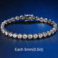 3/4/5MM Full Moissanite Bracelet For Women S925 Sterling Silver D VVS1 Lab Diamond Eternity Bracelet Party Jewelry Gift