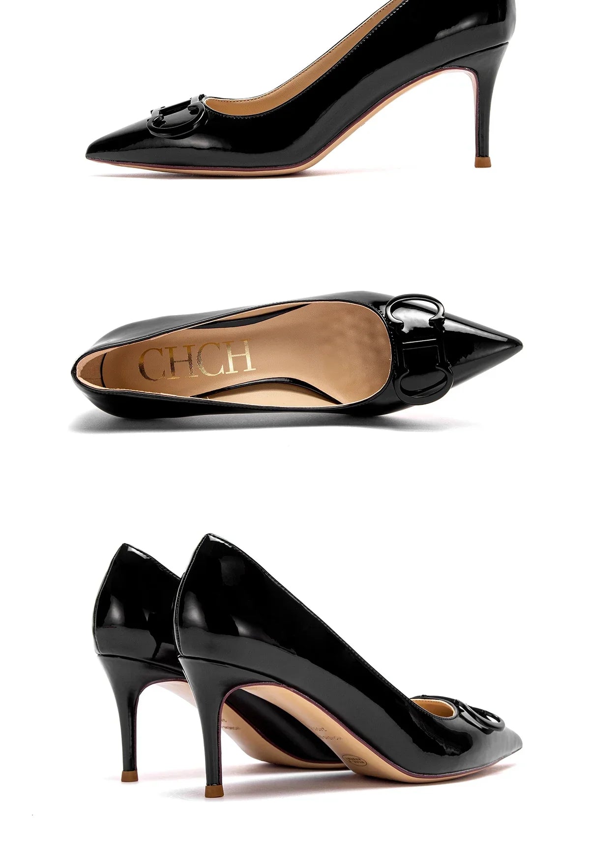 Women's High Heels New Lacquer Leather Women's Business Wedding Shoes 7cm