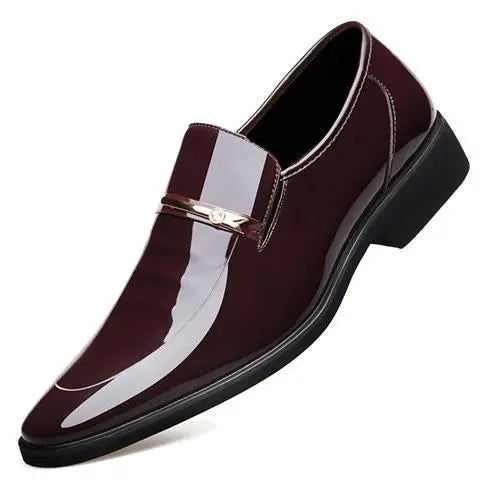 Patent Leather Men's Formal Shoes Casual Business Social Shoe Male Bright Upper Spring Autumn Cheap Clearance Not 2025 Style New