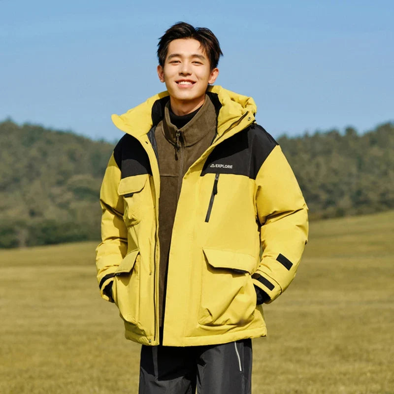 Down Jacket Men 2024 Winter New Rainproof, Windproof, Oil-Proof Stain-Resistant Goose Down Coat Down Jacket