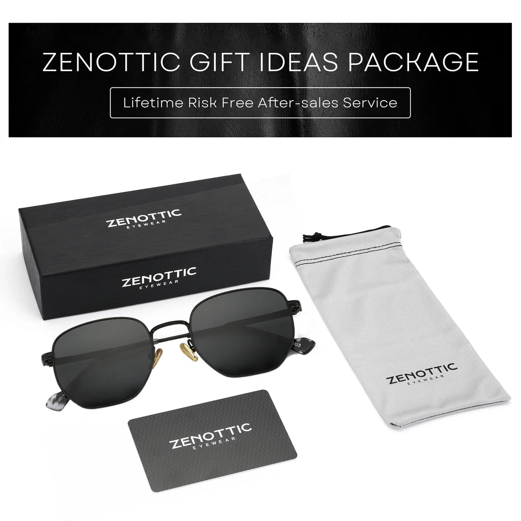 Fashion Hexagonal Geometry Polarized Sunglasses for Men and Women Polygon Metal Shade Pilot Sun Glasses ZS1203