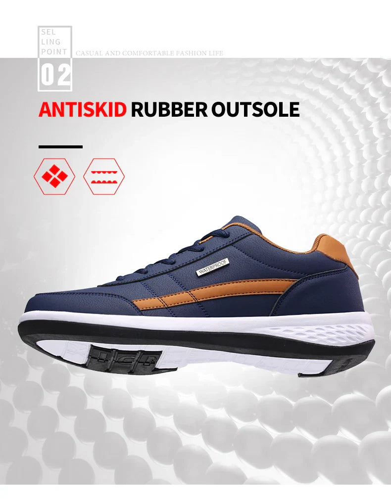 Men Shoes Spring Autumn Waterproof Walking Sneakers Leisure Male Leather Sports Shoes Non-Slip Footwear Tennis for Men