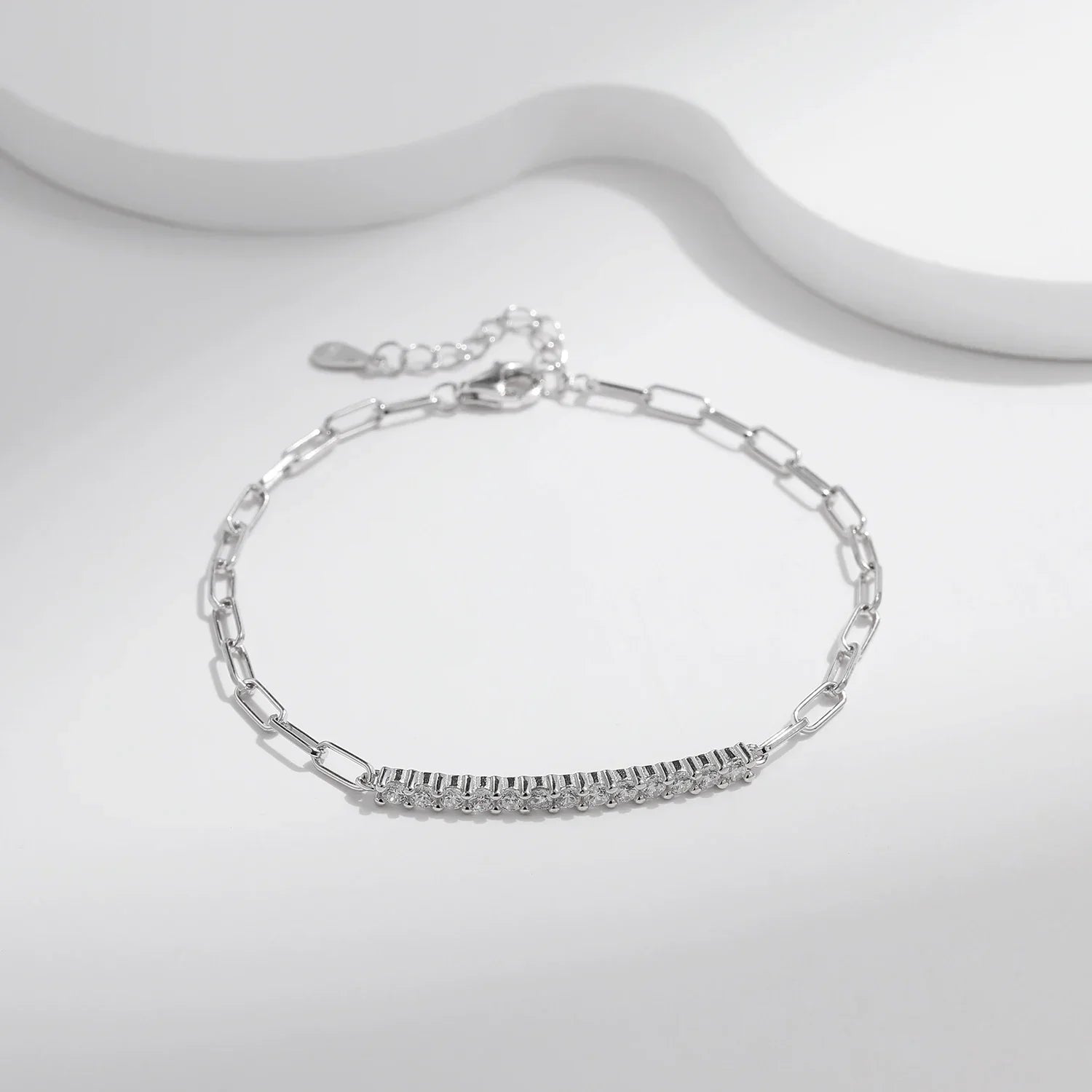 Sparkling D Color Moissanite Bracelet 925 Sterling Silver Lock Stackable Trendy Bracelets For Women Jewelry With Gift Box