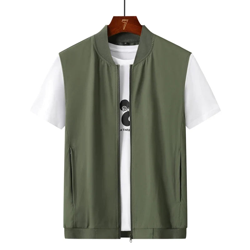 Summer Ultra-Thin Men's Vest Sleeveless Shoulders Quick Drying Breathable Jacket Outdoor Climbing Fishing Leisure Undershirt