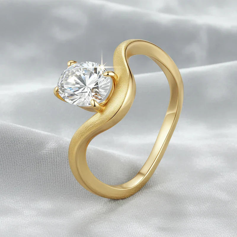 New 8*6mm 1.5CT Oval Cut Moissanite Rings for Women Sparkling S925 Sterling Silver Wedding Fine Jewelry  Plated 18k Gift