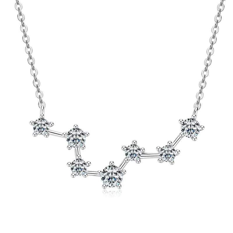 D Color VVS1 Certified Moissanite Big Dipper Pendant Necklaces S925 Sterling Silver Women's Jewelry Chains for Wedding