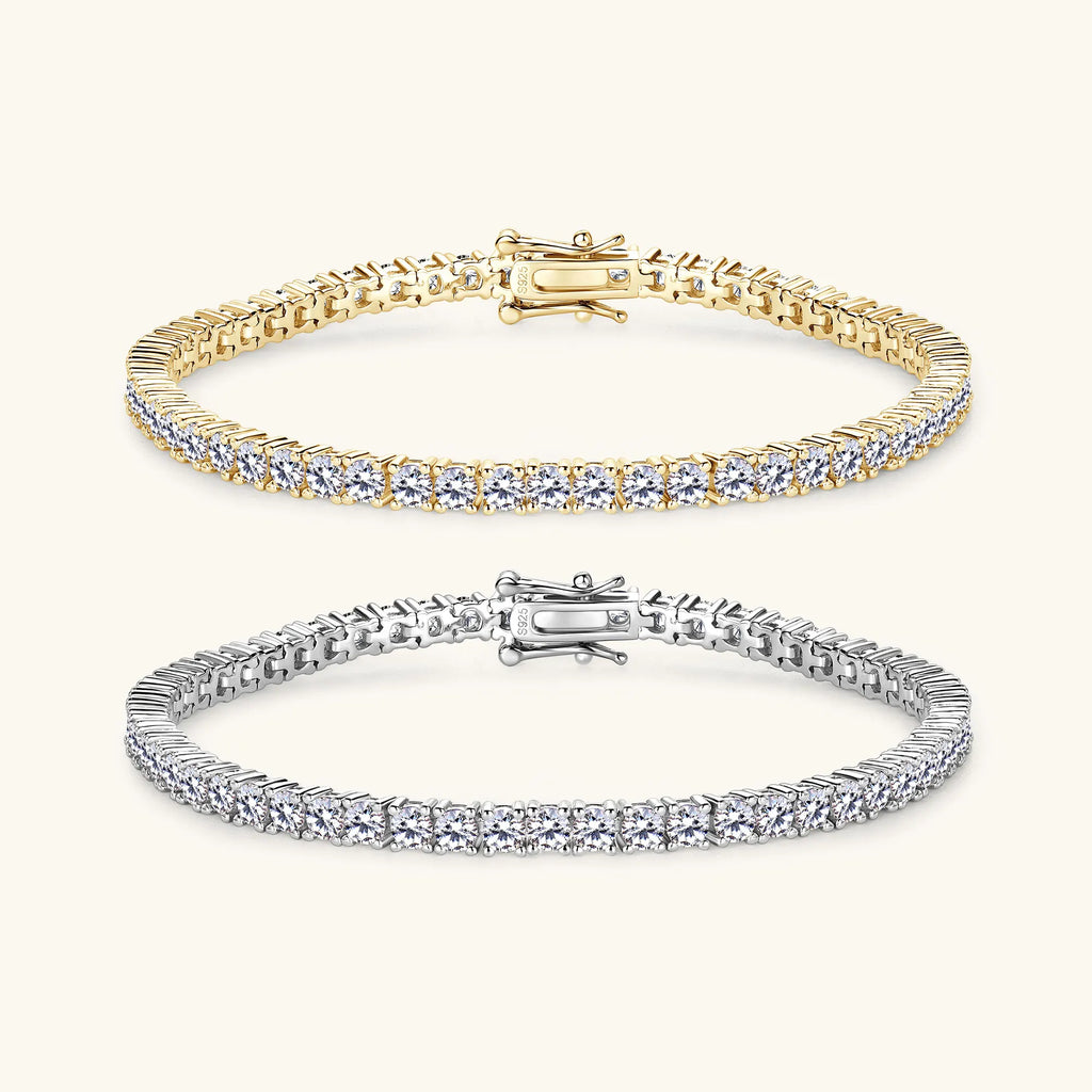 3mm D VVS1 Moissanite Tennis Bracelet S925 Sterling Silver Plated 18k White Gold Diamond Tennis Bracelets for Women