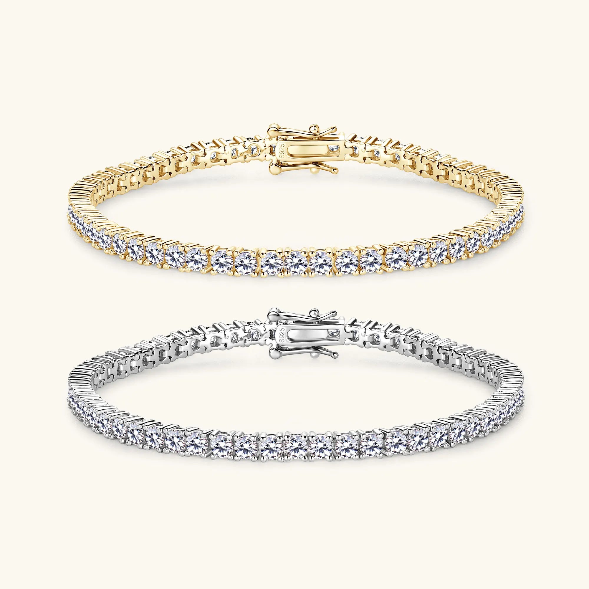 3mm D VVS1 Moissanite Tennis Bracelet S925 Sterling Silver Plated 18k White Gold Diamond Tennis Bracelets for Women