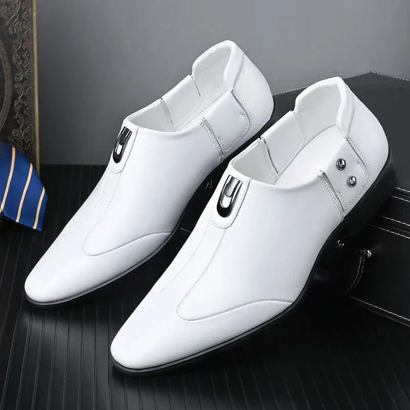 Summer Men's Breathable Mesh Casual Fashion Black/White Leather Board Shoes Comfortable Insole Suitable for Business Occasions
