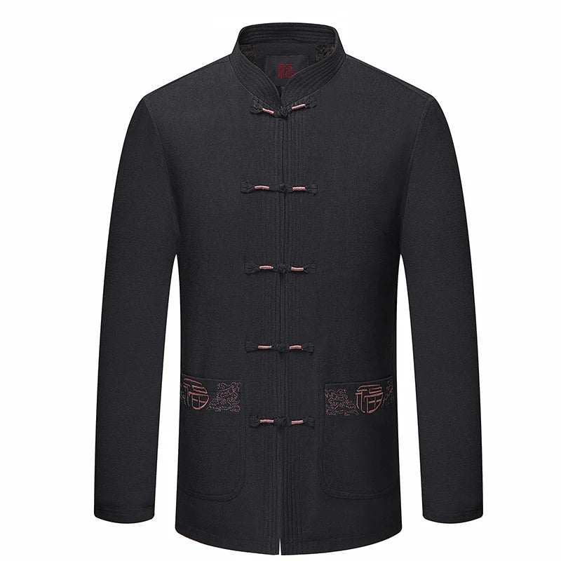 Spring and Autumn New Middle-aged and Elderly Men Father Tang Jacket Chinese Style Hanfu National Wind Grandpa Coat Jacket