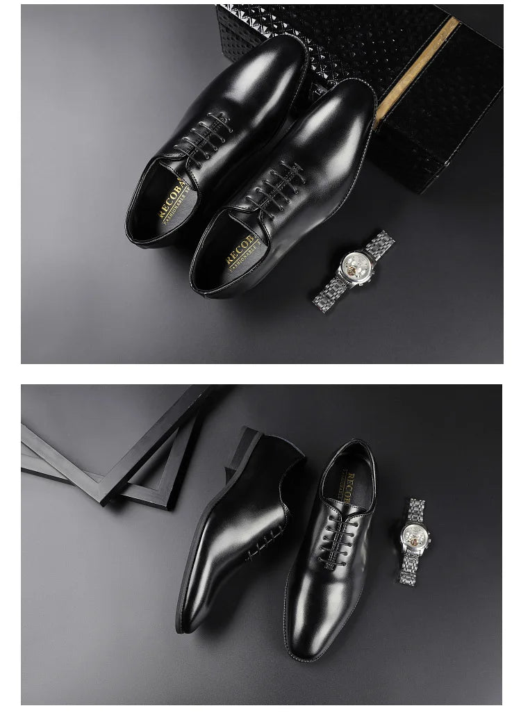 Large Size Men's Shoes New High Quality Cowhide Memory Foam Stitching Soles Business Dress Shoes Men Genuine Leather Shoes