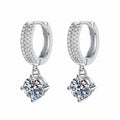 White Gold Plated 1ct Zircon/moisssanite Drop Earrings for Women 4 Claws Wedding Sparkling Sterling Silver 925 Earring