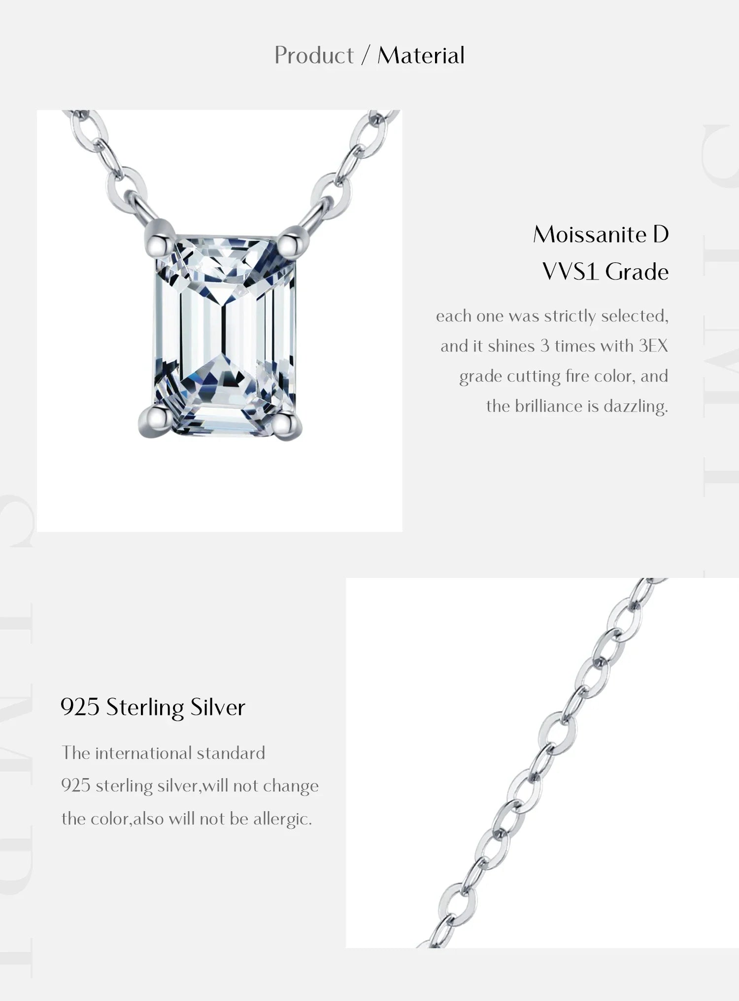 6 Styles D Color Geometric Moissanite Necklaces 925 Sterling Silver Dazzling Pendant Necklace For Women Fine Jewelry