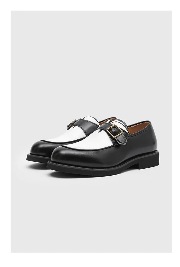 Business Men Loafers Black Brown Buckle Men Casual Button-up Thick-soled Anti-slip Fashion Brand Shoes Wedding Dress Shoes Men