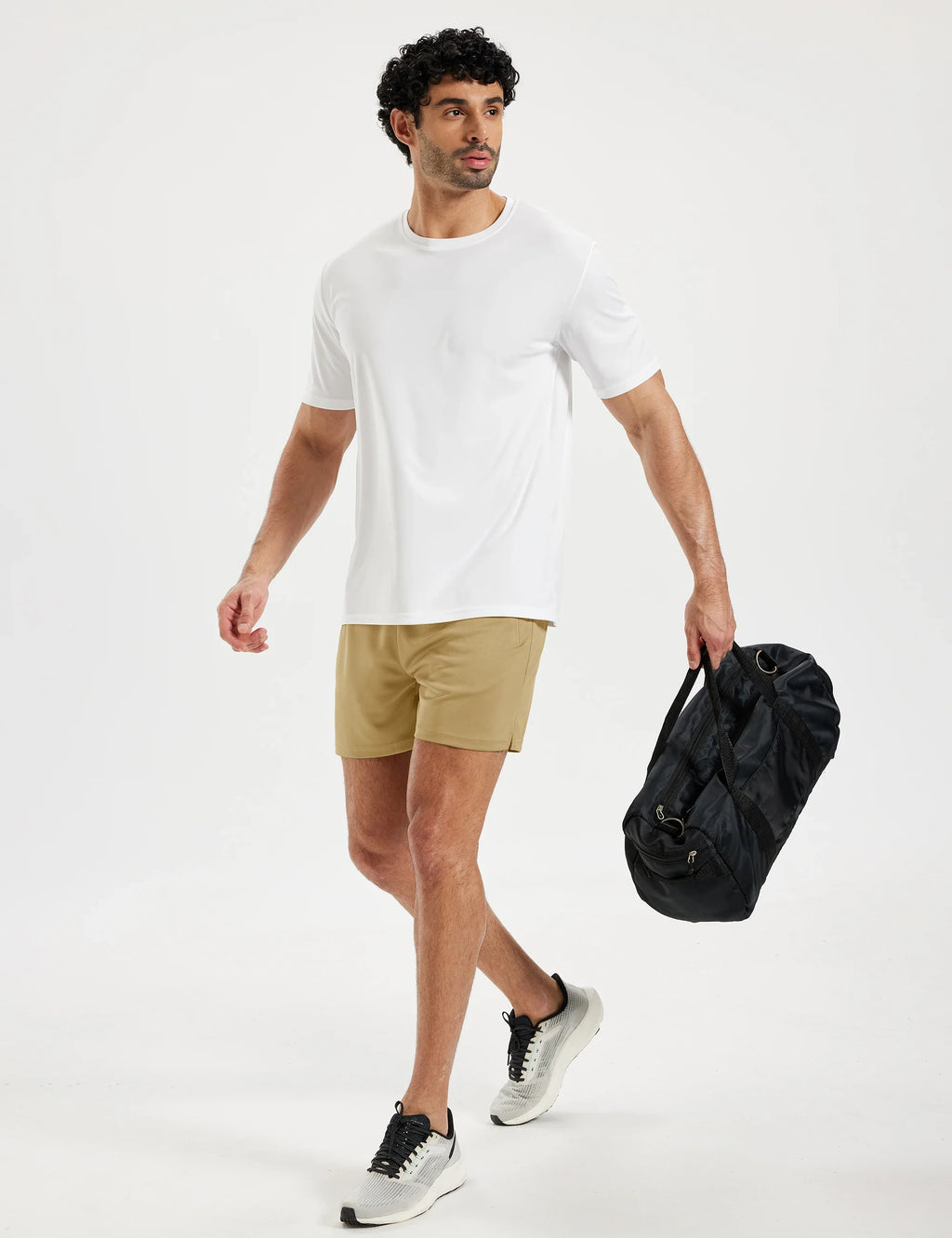 Men's Athletic Running Shorts Mesh Quick Dry Lightweight 5 inches Drawstring Gym Workout Shorts with Zipper Pockets