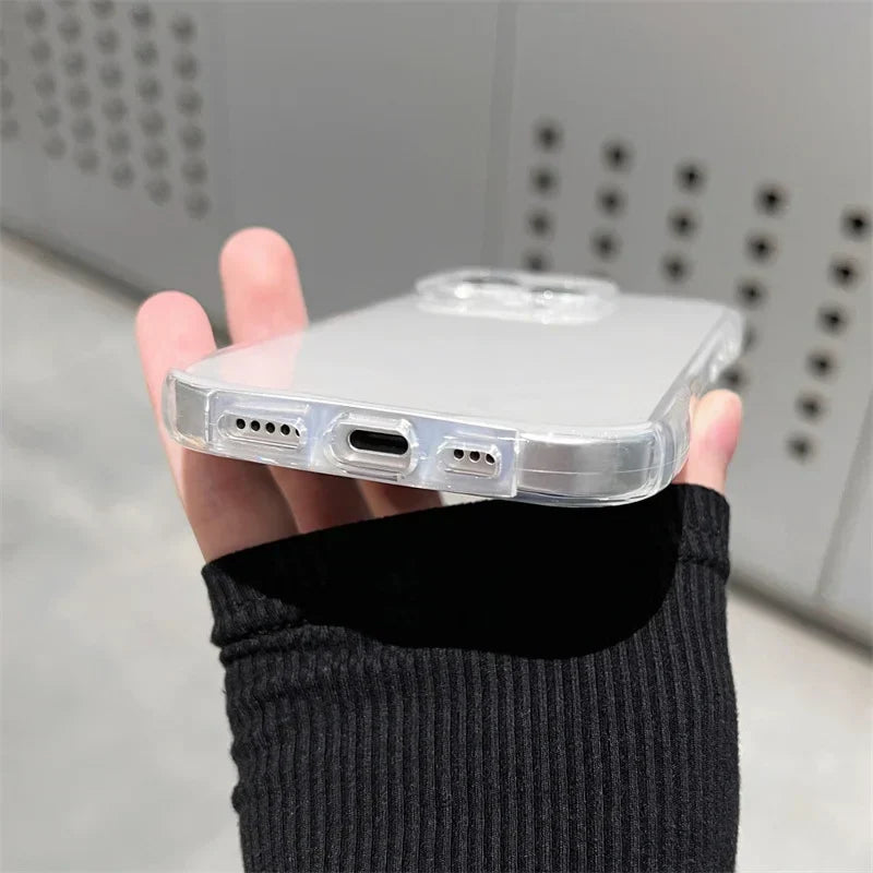 Cute Cat 3D Ears Transparent Phone Case For iPhone 17 Pro Max Air 16 15 13 11 12 14 Plus Soft Clear TPU Back Cover Shell