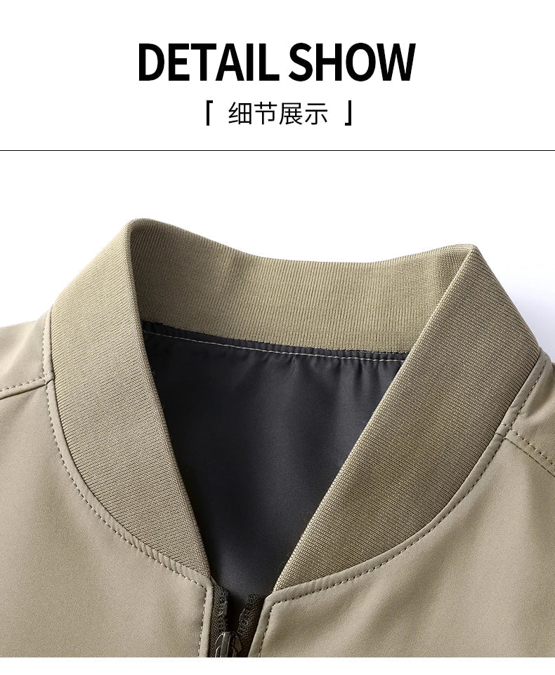 Men's High-Quality Fashion Spring Baseball Collar Business Casual Jacket Handsome Youth Coat Dad Jacket M-5XL