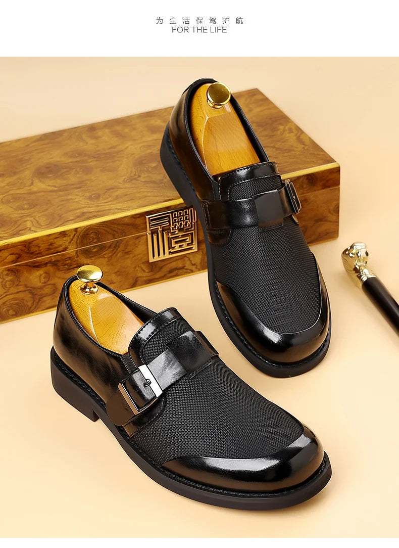 Leisure Walk Male Loafers Outdoor Anti-slip Men's Driving Shoes Handmade Business Footwear Elegantes Slip on Flats Oxford Shoes