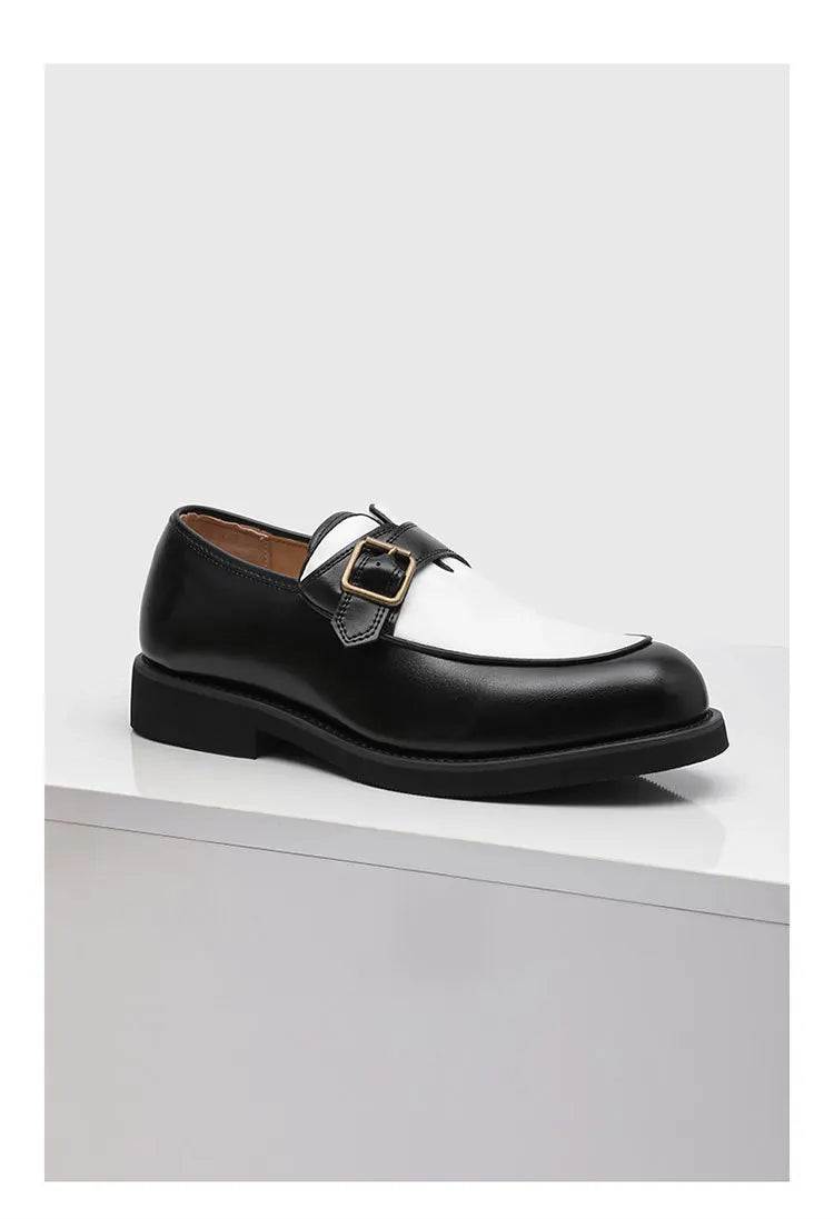 Business Men Loafers Black Brown Buckle Men Casual Button-up Thick-soled Anti-slip Fashion Brand Shoes Wedding Dress Shoes Men