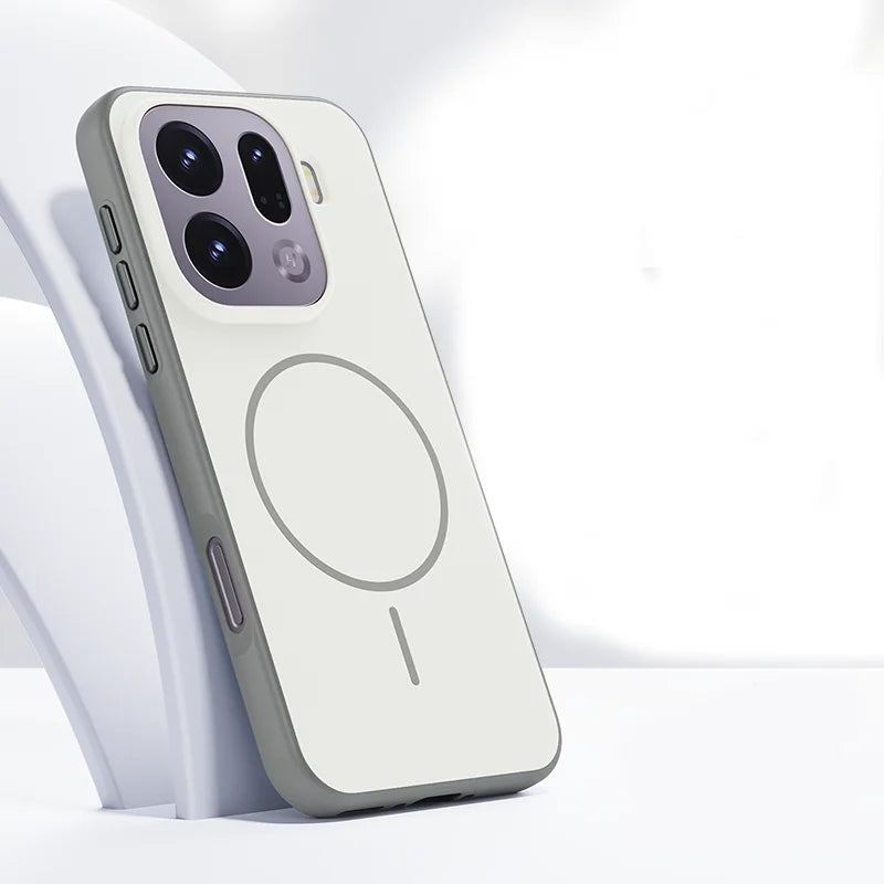 For OPPO Find X9 X9 Pro Case Magnetic Double Color Matte PC +TPU Skin Feel Back Cover with Metal Button for Find X 9