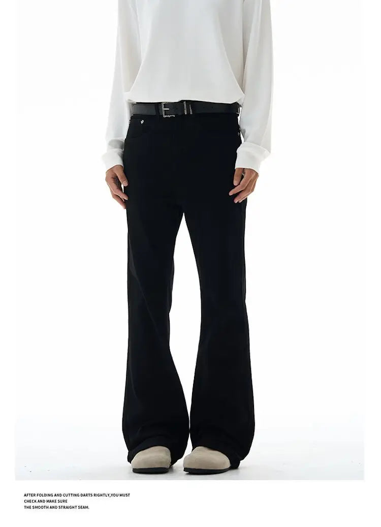 Fashion Men's Vintage Disco Flared Pants Solid Stretch Slim Fit Trousers Hippie Style Casual Wide Leg Pants Male Streetwear