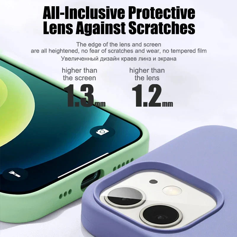 Luxury Liquid Silicone Phone Case For iPhone 15 13 12 11 14 Pro Max Bumper Cover 15 Plus Shockproof Protective Cases Accessories