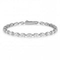 3*6mm Marquise Cut Moissanite Tennis Bracelet Full Diamond Bangle for Women Hip Hop 925 Sterling Silver Jewelry Wedding